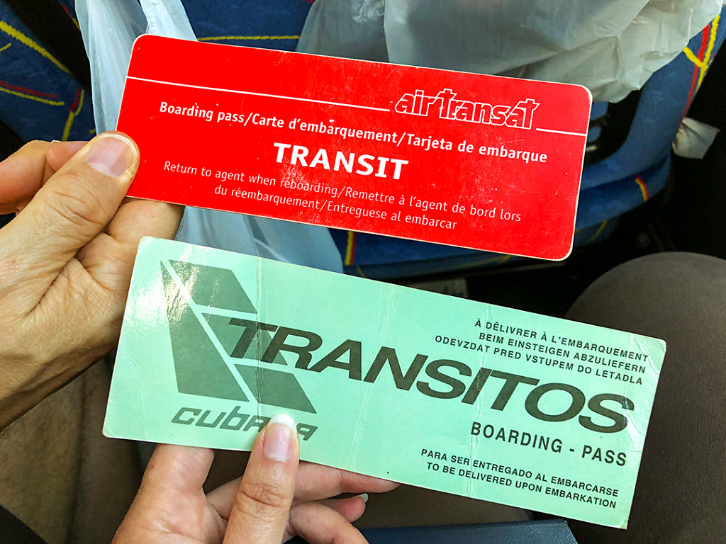 Our Cuba "boarding passes"