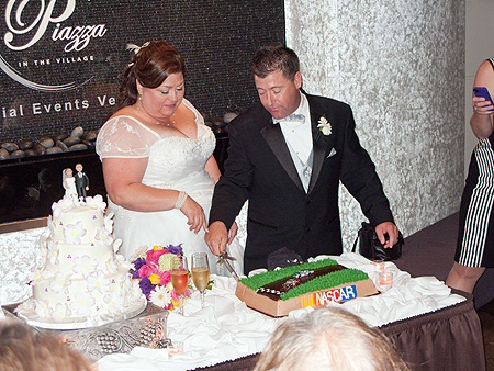 Cut grooms cake