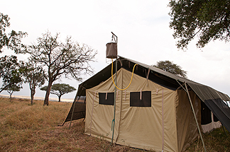 Camp tent serengetti shower