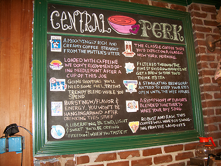 Central Perk Daily Specials
