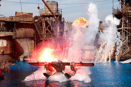 Waterworld Universal plane crash Hollywood