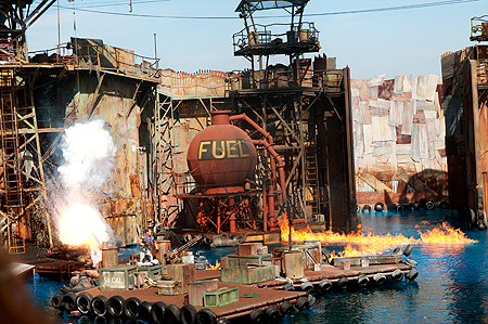 Universal Studios Waterworld show explosion