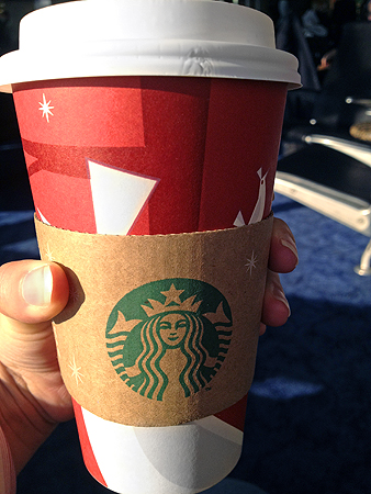 Christmas Airport Flight Starbucks