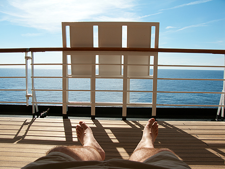 at sea cruising Holland America