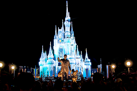 Disney World Christmas lights castle