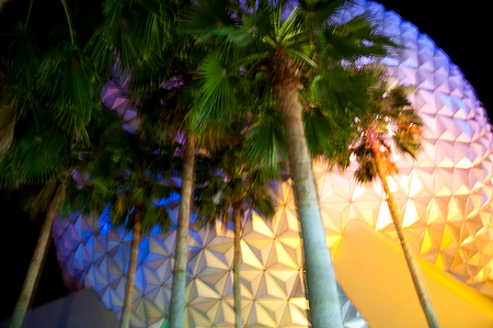 Spaceship Earth Epcot night